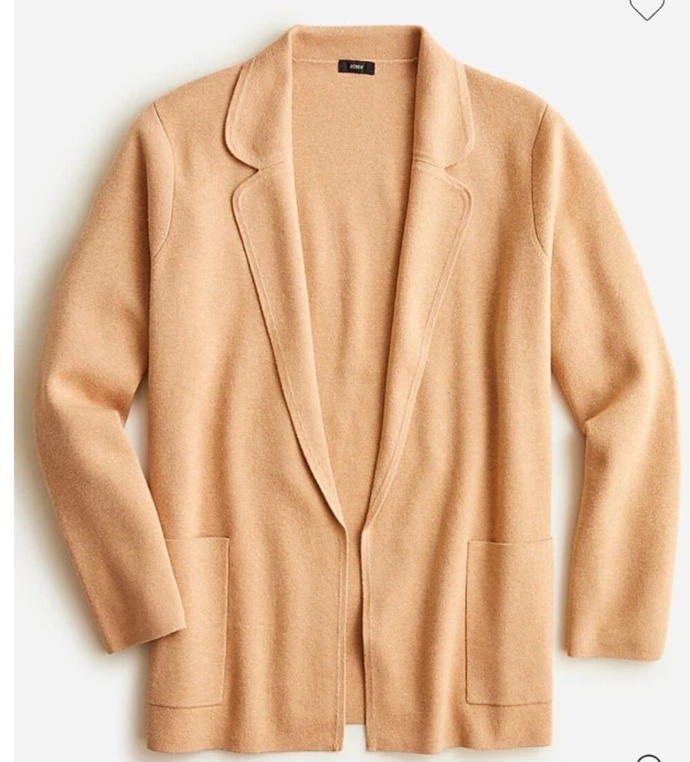 NWT J Crew Eloise Sweater Blazer Soft Pink Size Medium Cotton Blend Office